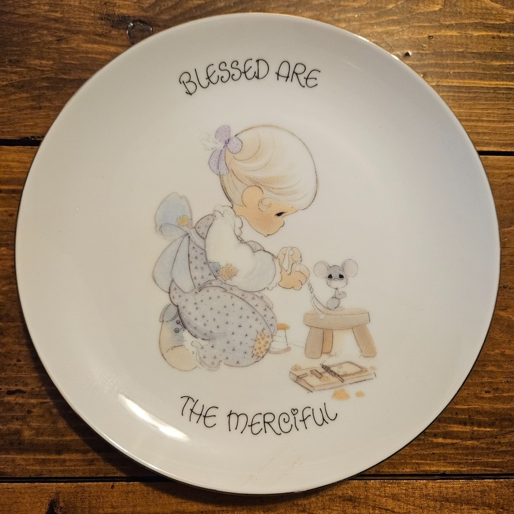 Vintage 1988 Precious Moments Plate Blessed Are The Merciful Enesco Japan